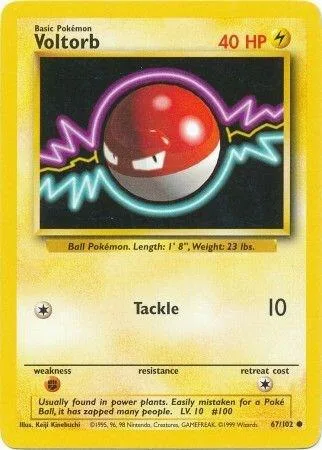 Voltorb #067/102 Pokémon card from Base Set