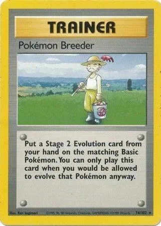 Pokemon Breeder #076/102 Pokémon card from Base Set