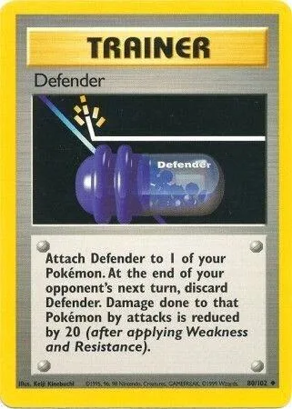 Defender #080/102 Pokémon card from Base Set