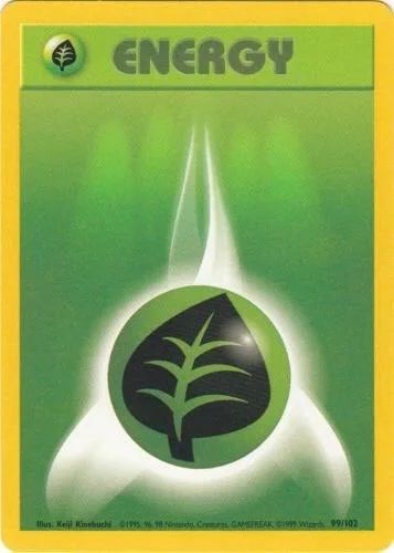 Grass Energy #099/102 Pokémon card from Base Set