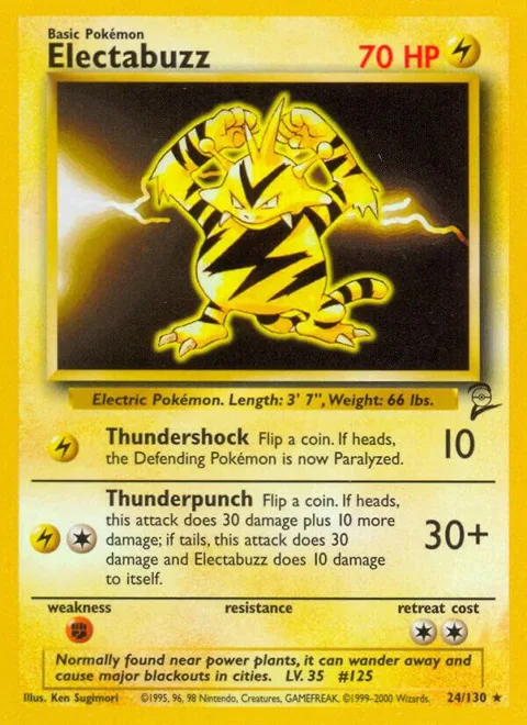 Electabuzz #024/130 Pokémon card from Base Set 2