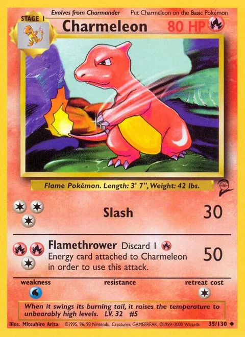 Charmeleon #035/130 Pokémon card from Base Set 2