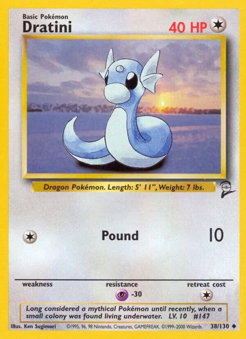 Dratini #038/130 Pokémon card from Base Set 2