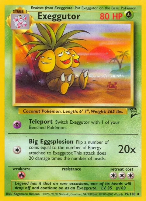Exeggutor #039/130 Pokémon card from Base Set 2