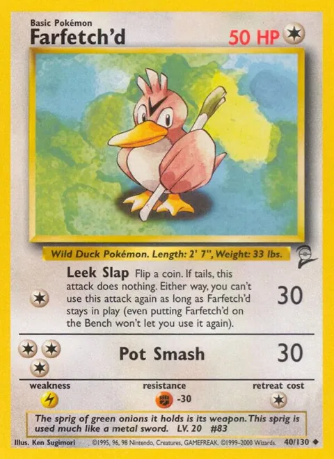 Farfetch'd #040/130 Pokémon card from Base Set 2