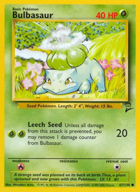 Bulbasaur #067/130 Pokémon card from Base Set 2