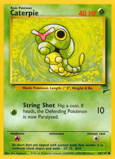 Caterpie #068/130 Pokémon card from Base Set 2
