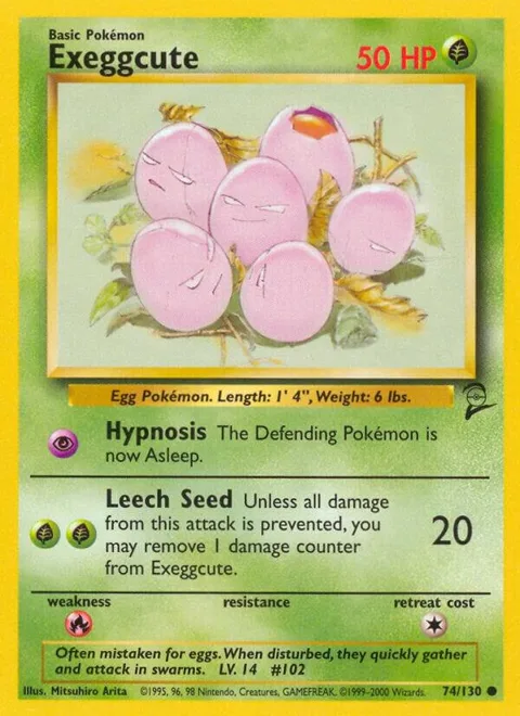 Exeggcute #074/130 Pokémon card from Base Set 2