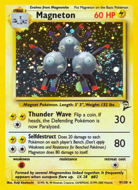 Magneton #009/130 Holofoil Pokémon card from Base Set 2