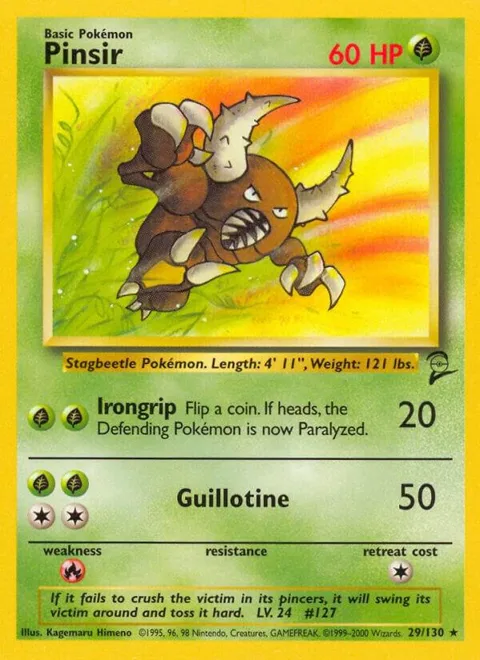 Pinsir #029/130 Pokémon card from Base Set 2