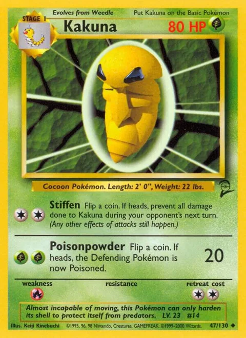 Kakuna #047/130 Pokémon card from Base Set 2