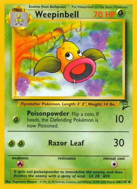 Weepinbell #064/130 Pokémon card from Base Set 2