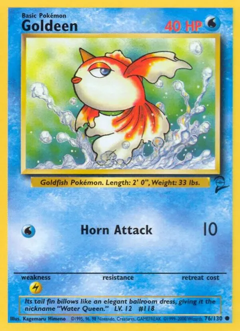 Goldeen #076/130 Pokémon card from Base Set 2