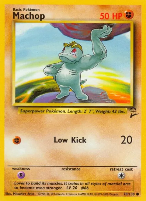 Machop #078/130 Pokémon card from Base Set 2