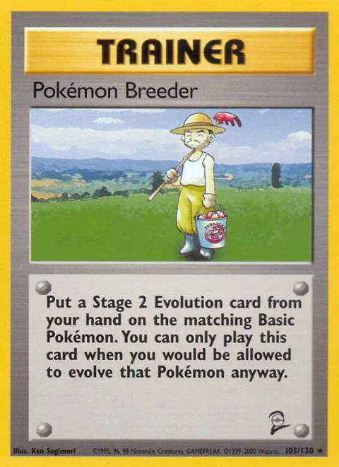Pokemon Breeder #105/130 Pokémon card from Base Set 2