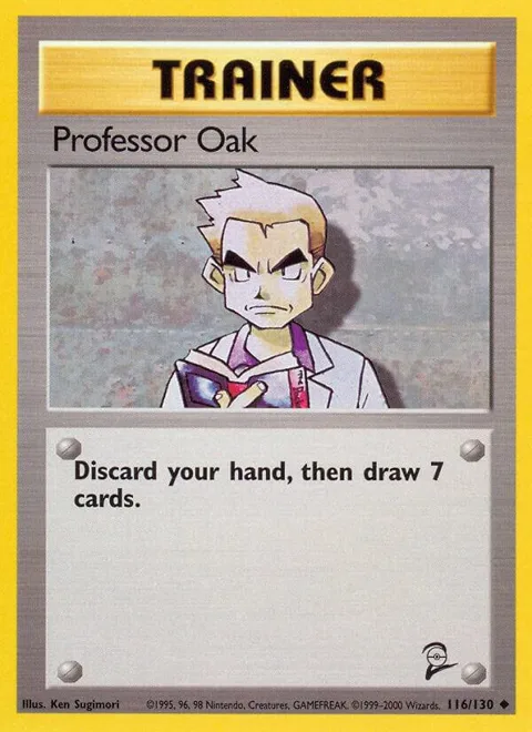 Professor Oak #116/130 Pokémon card from Base Set 2