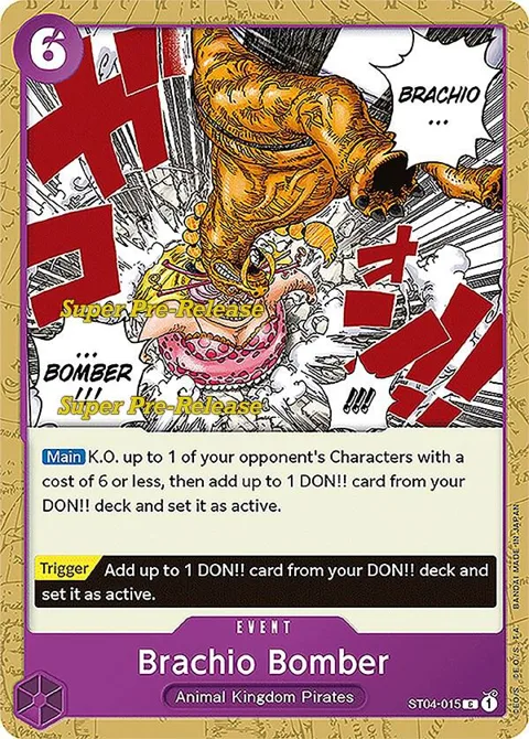 Brachio Bomber ST04-015 Super Pre-Release One Piece card from Super Pre-Release Starter Deck 4: Animal Kingdom Pirates
