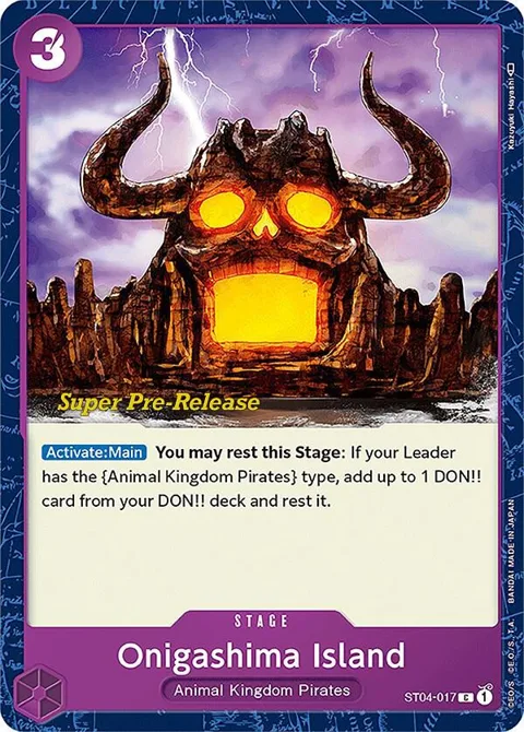 Onigashima Island ST04-017 Super Pre-Release One Piece card from Super Pre-Release Starter Deck 4: Animal Kingdom Pirates