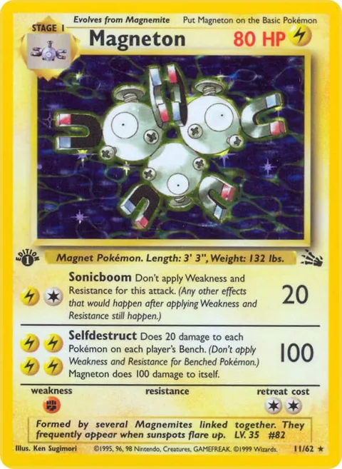 Magneton 11 #11/62 Unlimited Holofoil Pokémon card from Fossil