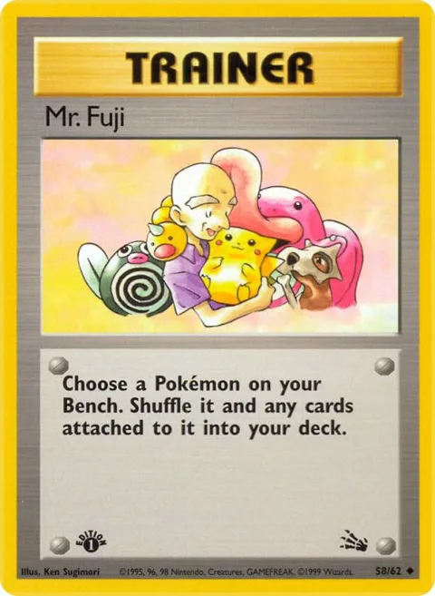 Mr. Fuji #58/62 1st Edition Pokémon card from Fossil