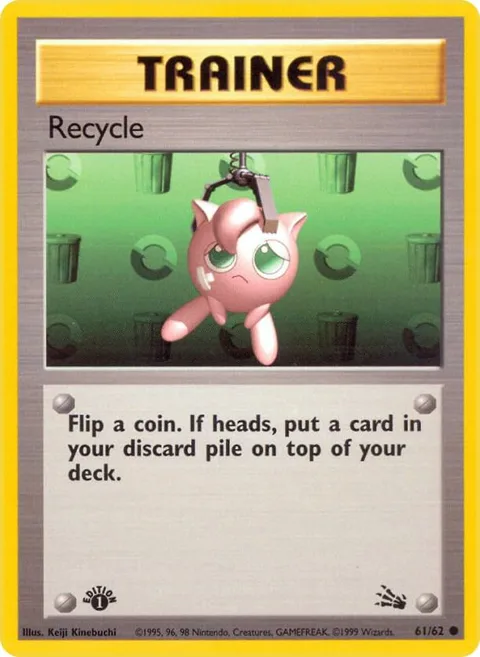 Recycle #61/62 1st Edition Pokémon card from Fossil