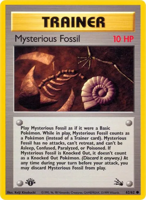 Mysterious Fossil #62/62 1st Edition Pokémon card from Fossil