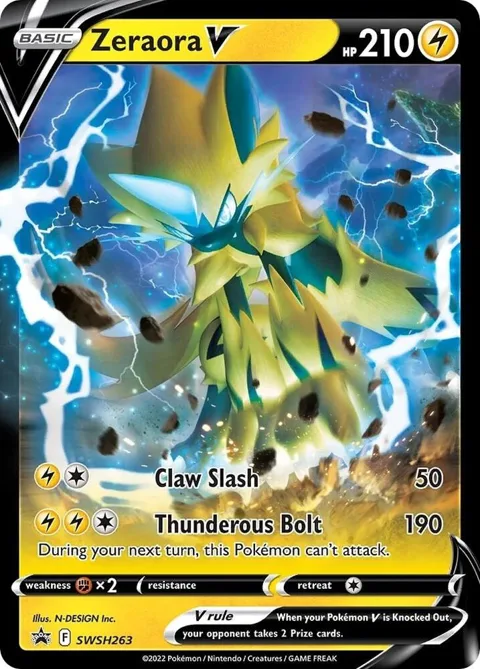 Zeraora V #SWSH263 Holofoil Pokémon card from Sword & Shield Promo Cards
