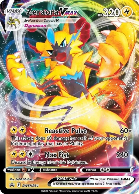 Zeraora VMAX #SWSH264 Holofoil Pokémon card from Sword & Shield Promo Cards
