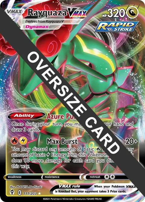Rayquaza VMAX #111/203 Holofoil Pokémon card from Jumbo Cards