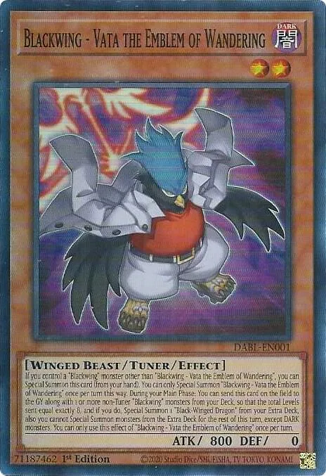 Blackwing - Vata the Emblem of Wandering DABL-EN001 Yu-Gi-Oh card from Darkwing Blast