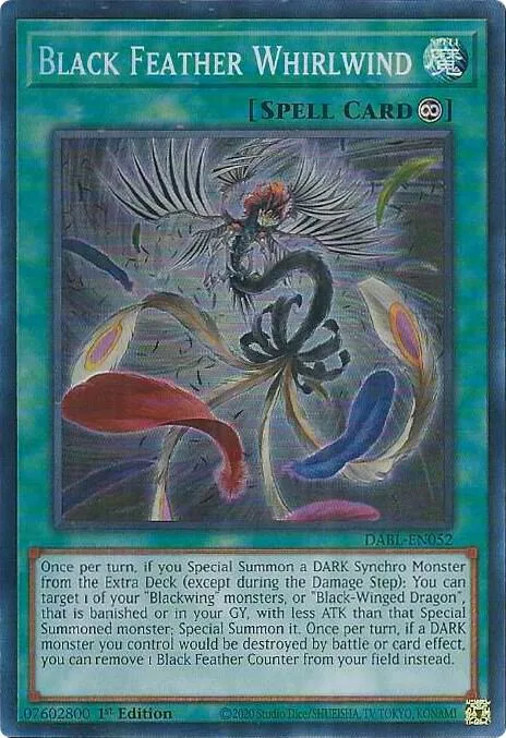Black Feather Whirlwind DABL-EN052 Yu-Gi-Oh card from Darkwing Blast