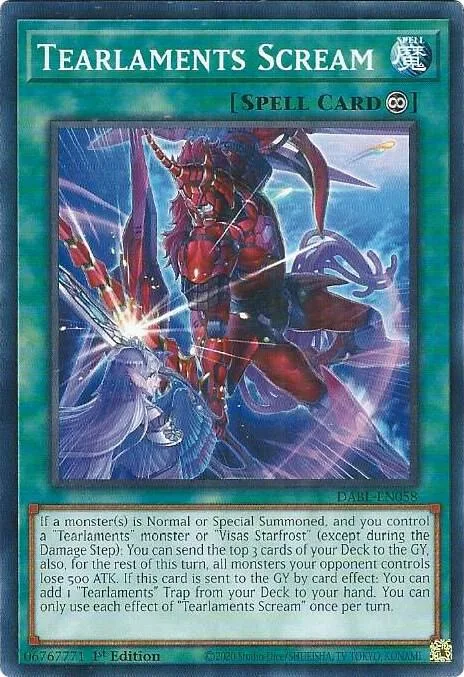 Tearlaments Scream DABL-EN058 Yu-Gi-Oh card from Darkwing Blast
