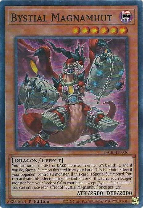 Bystial Magnamhut DABL-EN006 Yu-Gi-Oh card from Darkwing Blast