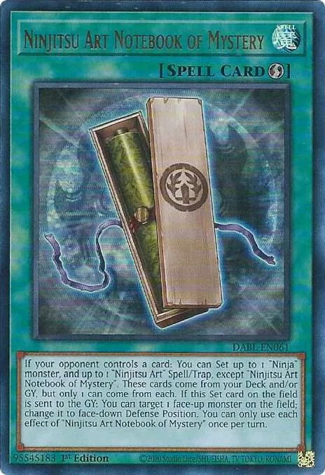 Ninjitsu Art Notebook of Mystery DABL-EN061 Yu-Gi-Oh card from Darkwing Blast