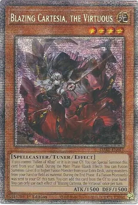 Blazing Cartesia, the Virtuous Starlight Rare DABL-EN011 Yu-Gi-Oh card from Darkwing Blast