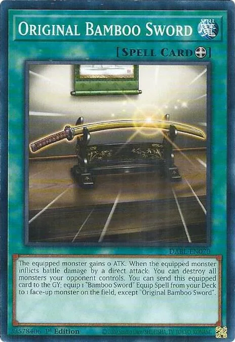 Original Bamboo Sword DABL-EN070 Yu-Gi-Oh card from Darkwing Blast