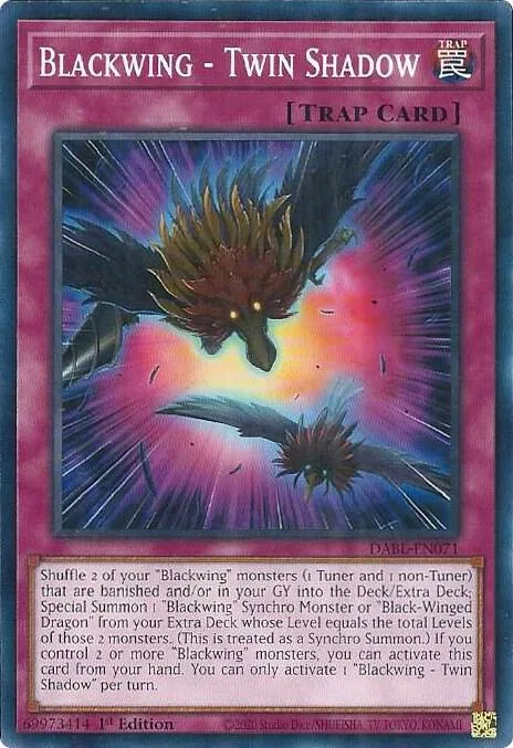 Blackwing - Twin Shadow DABL-EN071 Yu-Gi-Oh card from Darkwing Blast