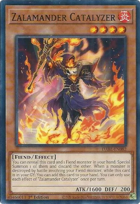 Zalamander Catalyzer DABL-EN082 Yu-Gi-Oh card from Darkwing Blast