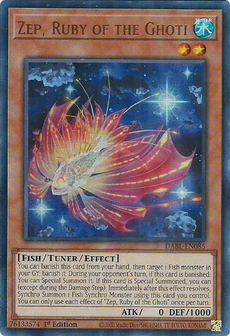 Zep, Ruby of the Ghoti DABL-EN085 Yu-Gi-Oh card from Darkwing Blast