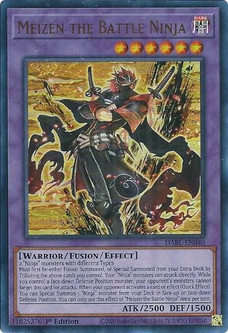 Meizen the Battle Ninja DABL-EN040 Yu-Gi-Oh card from Darkwing Blast