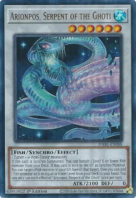 Arionpos, Serpent of the Ghoti DABL-EN088 Yu-Gi-Oh card from Darkwing Blast