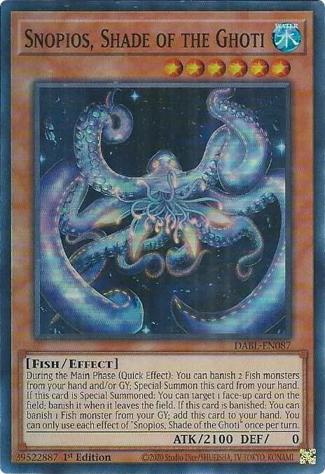 Snopios, Shade of the Ghoti DABL-EN087 Yu-Gi-Oh card from Darkwing Blast