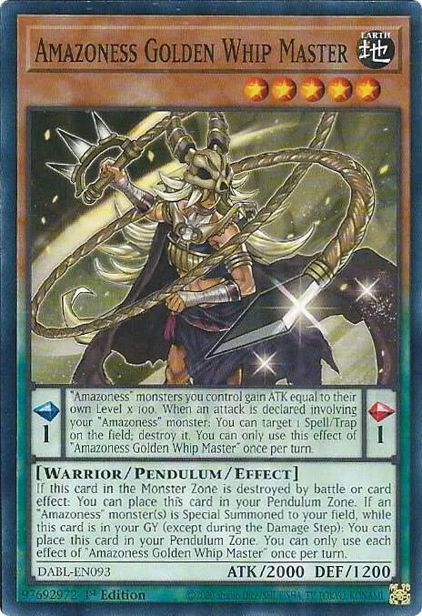 Amazoness Golden Whip Master DABL-EN093 Yu-Gi-Oh card from Darkwing Blast