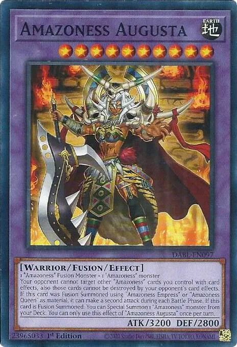 Amazoness Augusta DABL-EN097 Yu-Gi-Oh card from Darkwing Blast