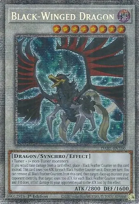 Black-Winged Dragon Starlight Rare DABL-EN100 Yu-Gi-Oh card from Darkwing Blast
