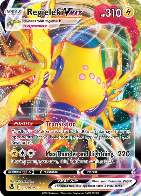 Regieleki VMAX #058/195 Holofoil Pokémon card from Silver Tempest