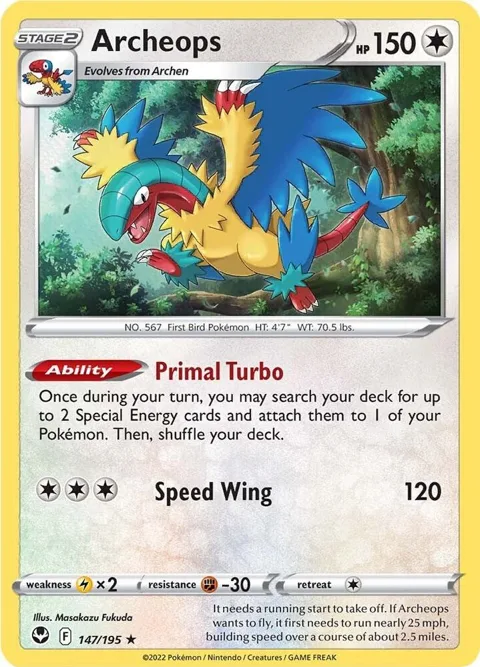 Archeops #147/195 Holofoil Pokémon card from Silver Tempest