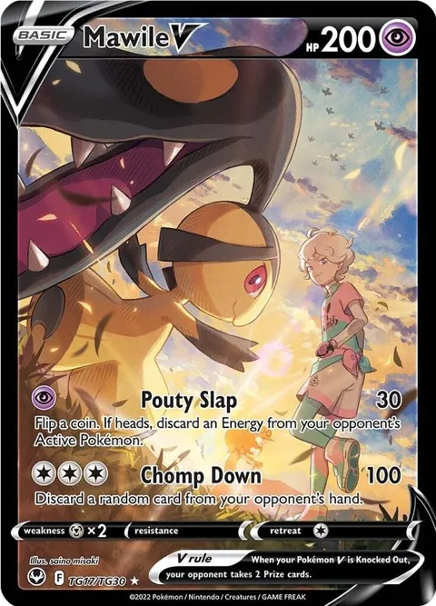 Mawile V #TG17/TG30 Holofoil Pokémon card from Silver Tempest Trainer Gallery
