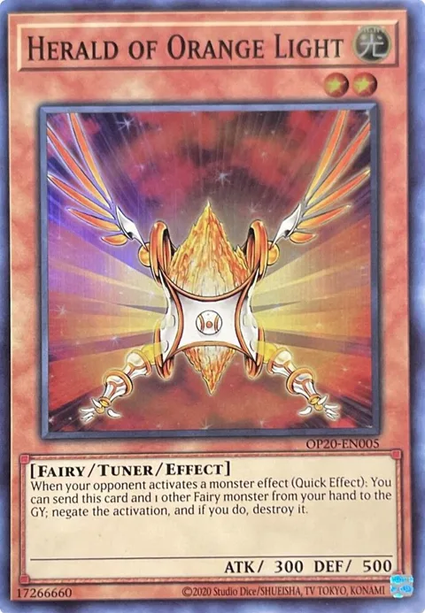 Herald of Orange Light OP20-EN005 Yu-Gi-Oh card from OTS Tournament Pack 20