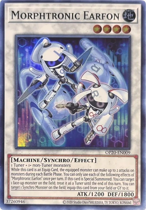 Morphtronic Earfon OP20-EN009 Yu-Gi-Oh card from OTS Tournament Pack 20